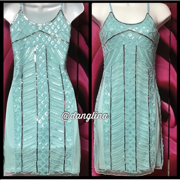 SUPER SALE WAS 45$$ Sequined blue dress - Picture 3 of 8